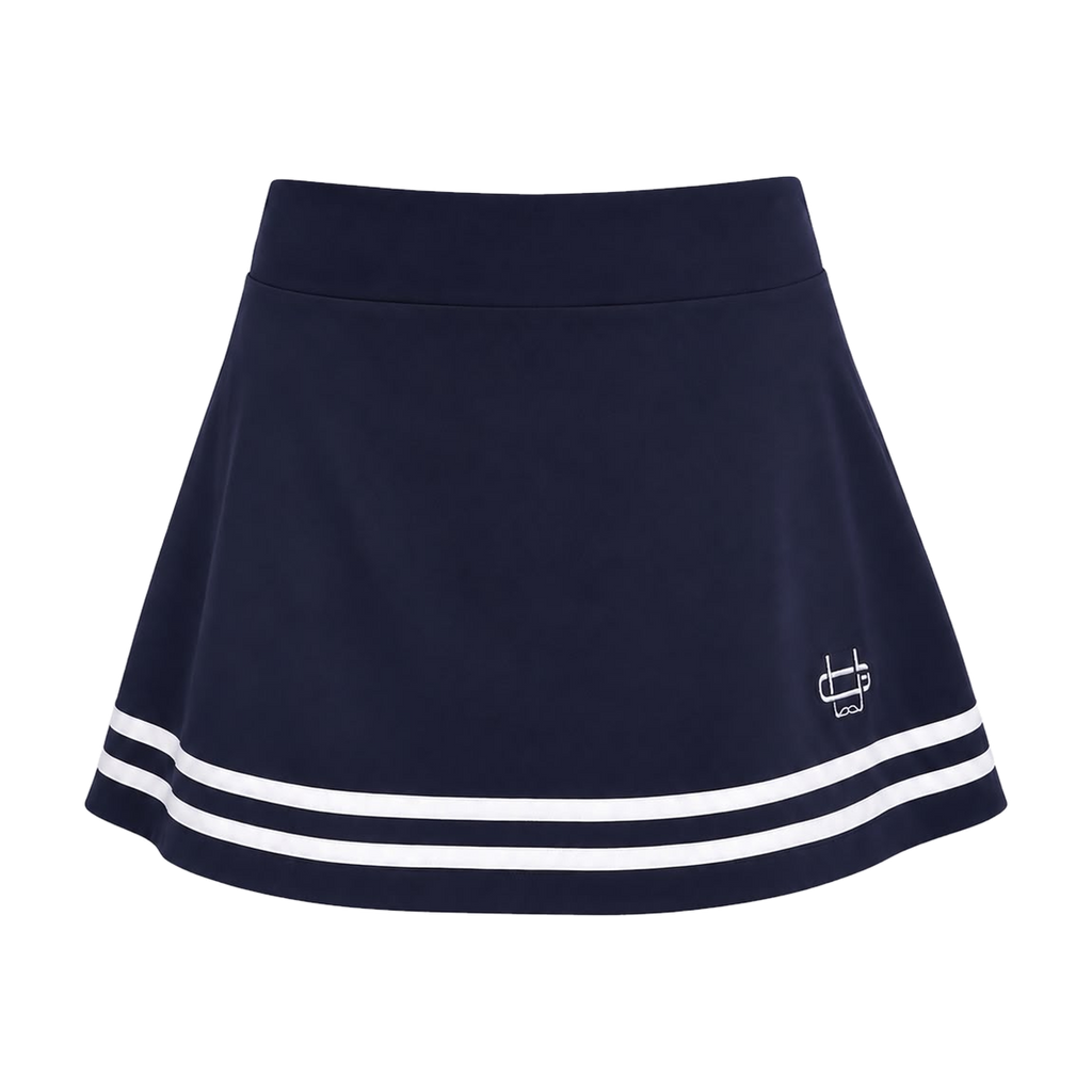 Founders Skort in Blue with White Outline, front