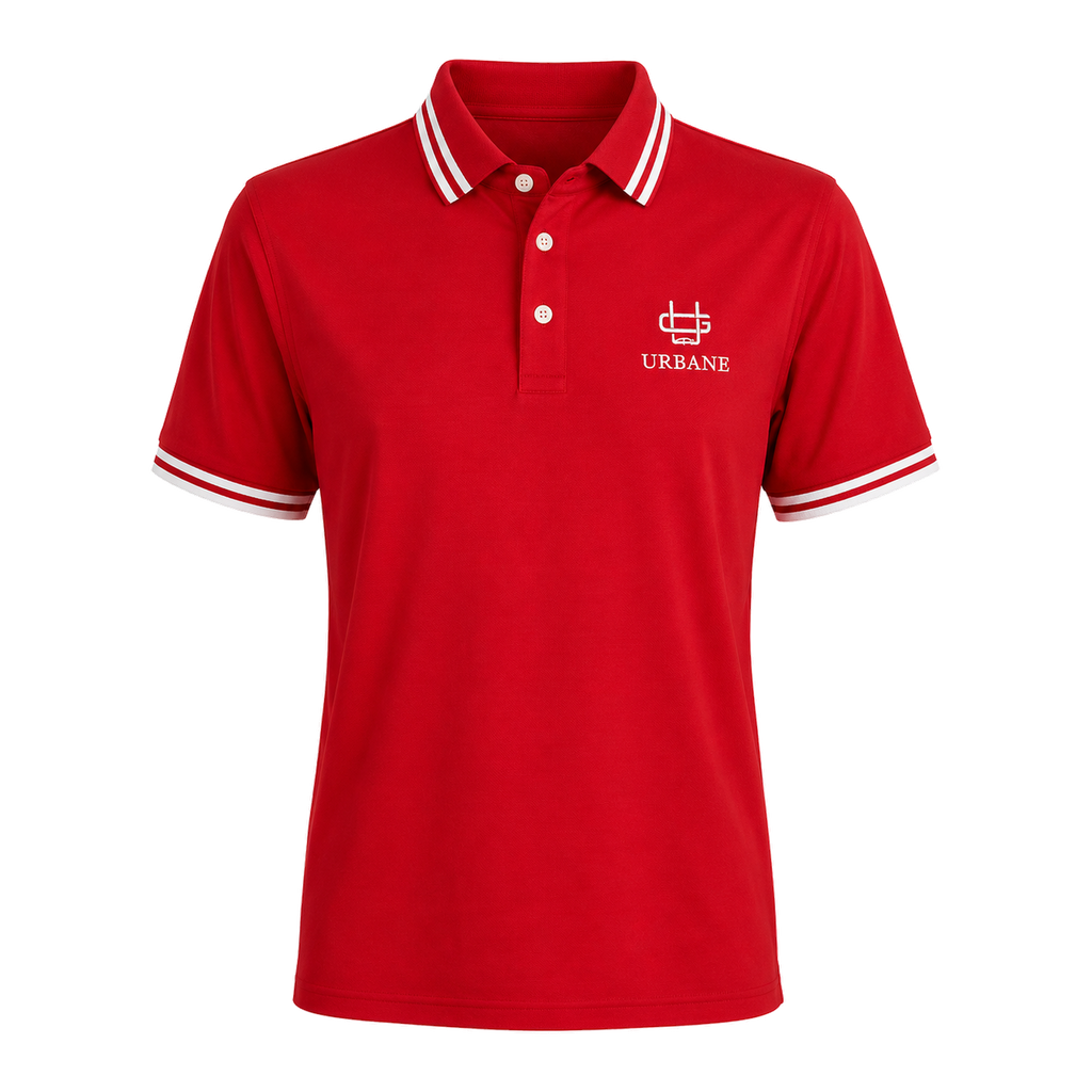 Founders Polo Men's in Red with white outline