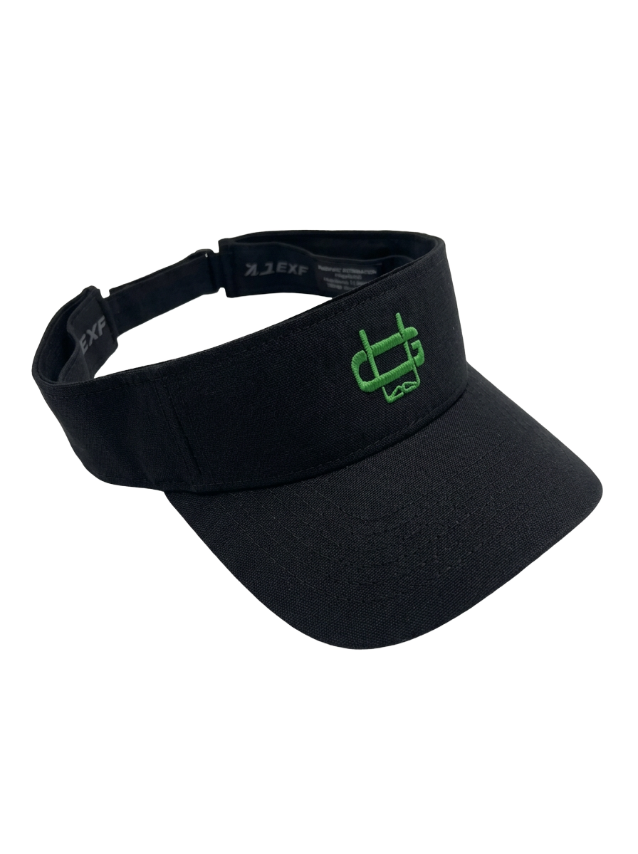 Urbane black golf visor rear view