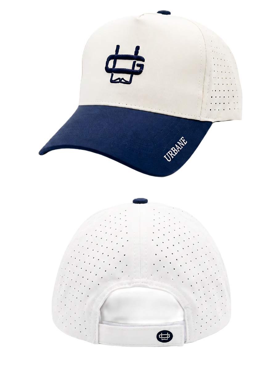 Founders Cap White / Navy — front and back