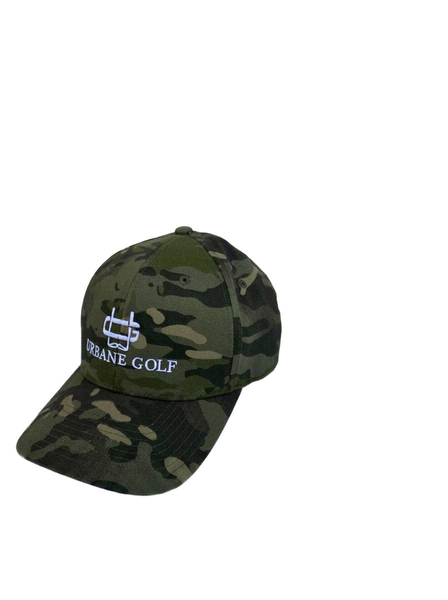 Urbane dark green camo cap detail