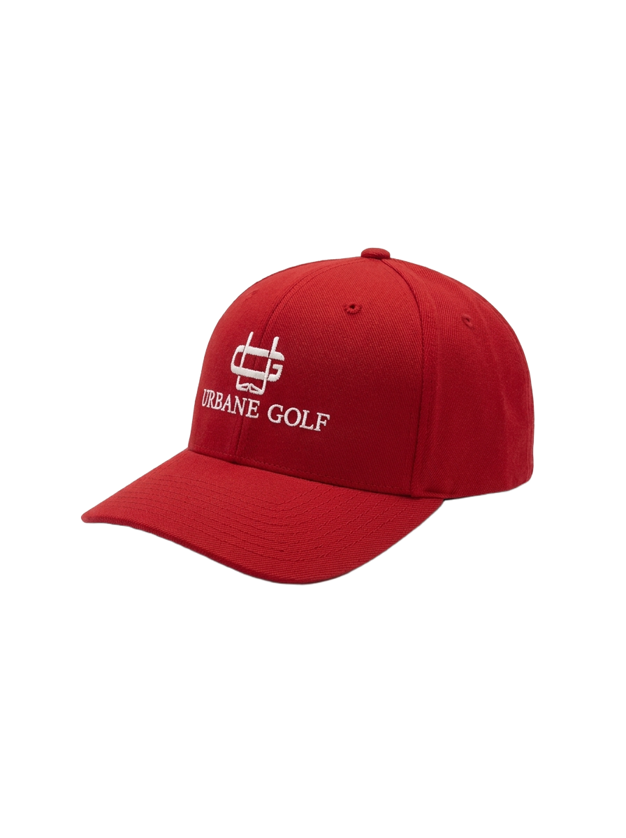 Urbane red cap angled view