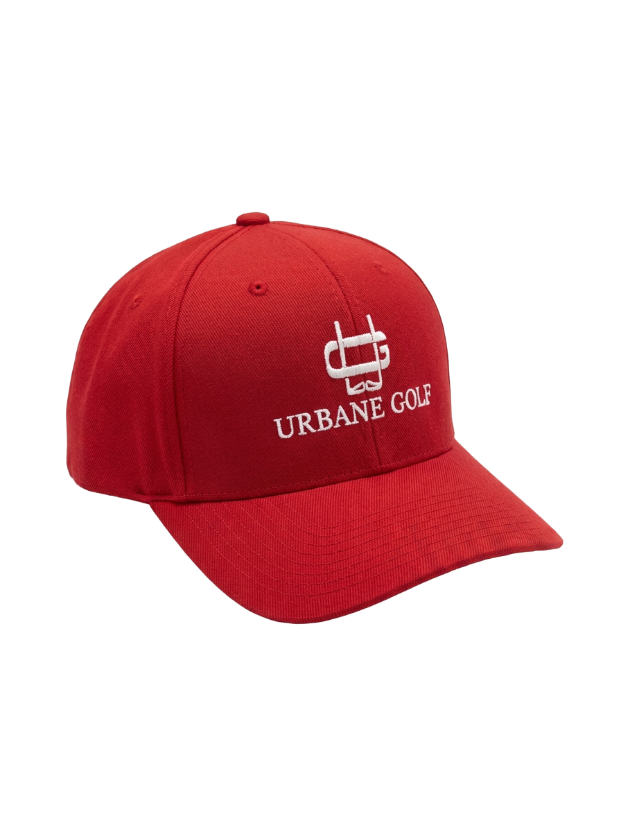 Urbane red cap alternate angled view