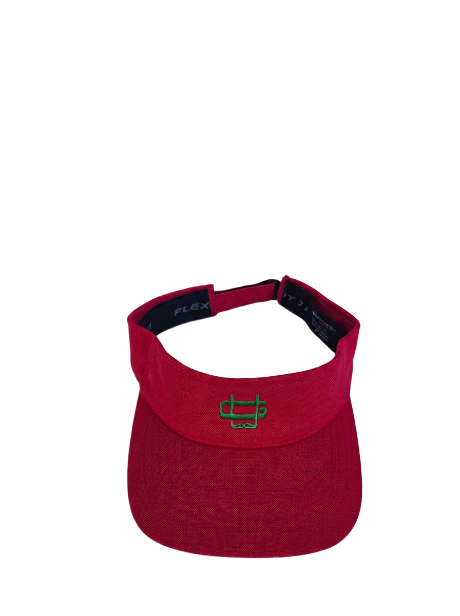 Urbane red golf visor alternate view