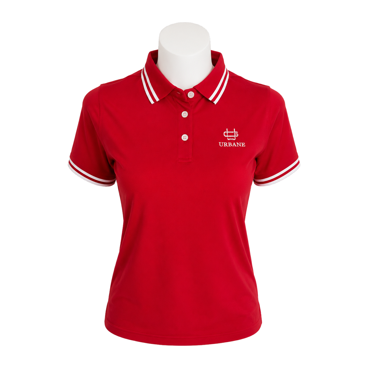 Founders Polo Women's in Red with White Outline