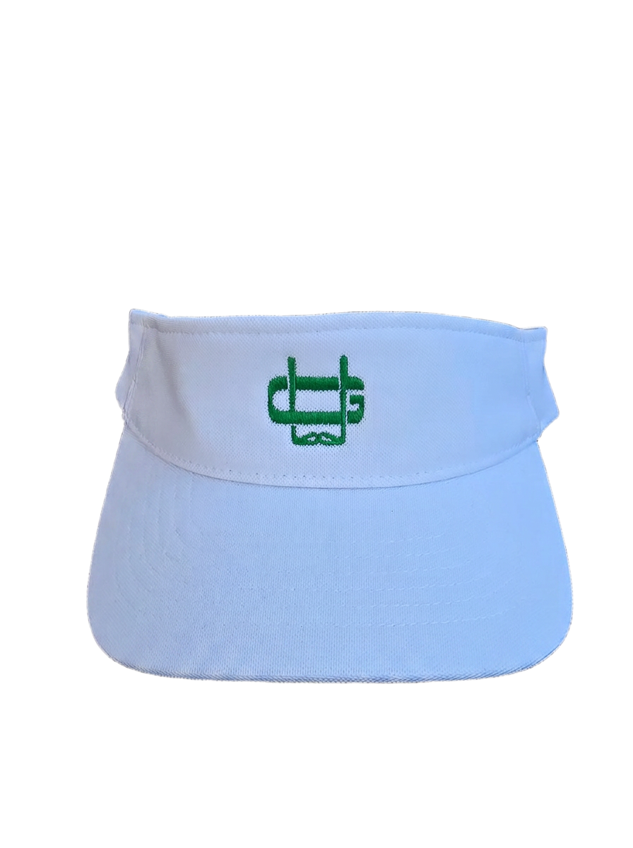 Urbane white golf visor front view